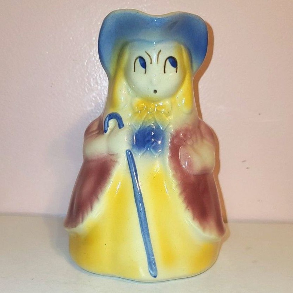 Little Bo Peep Red & Yellow Pitcher‎ Shawnee Vintage 1940's Pottery  #47